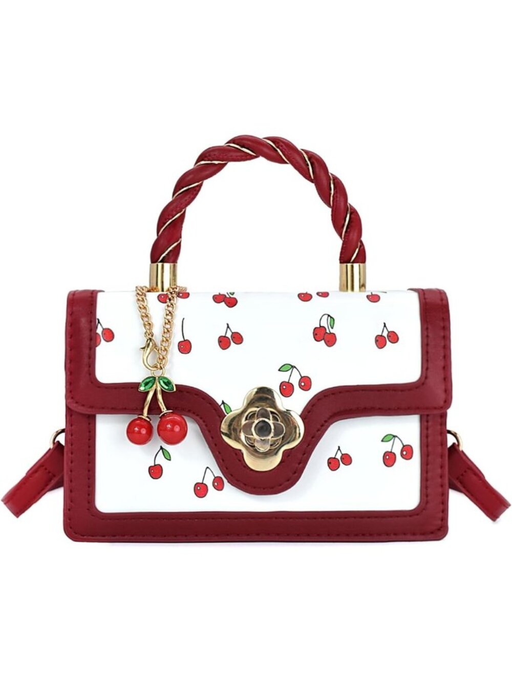 Trendy Y2K Cherry Crossbody Bag | Vegan Leather Shoulder Purse | Small Satchel